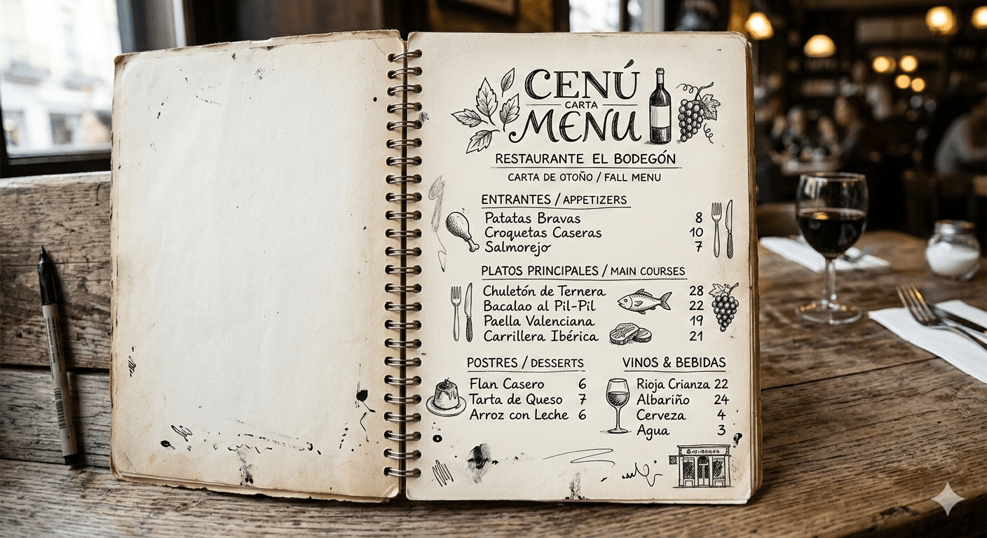 novedades 2 cartas y menús para hostelería